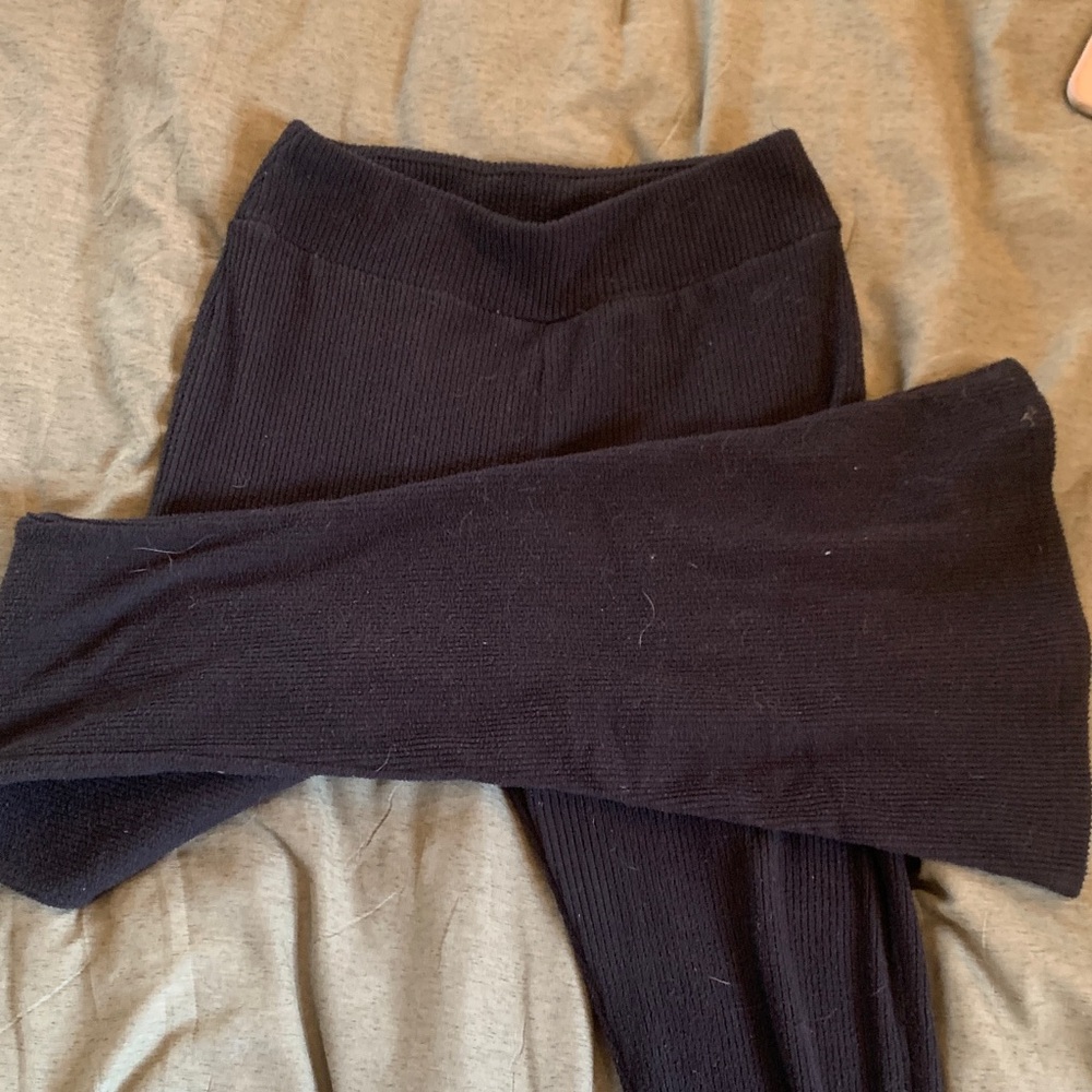 Flirtitude Black Ribbed Leggings